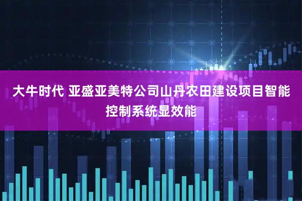 大牛时代 亚盛亚美特公司山丹农田建设项目智能控制系统显效能